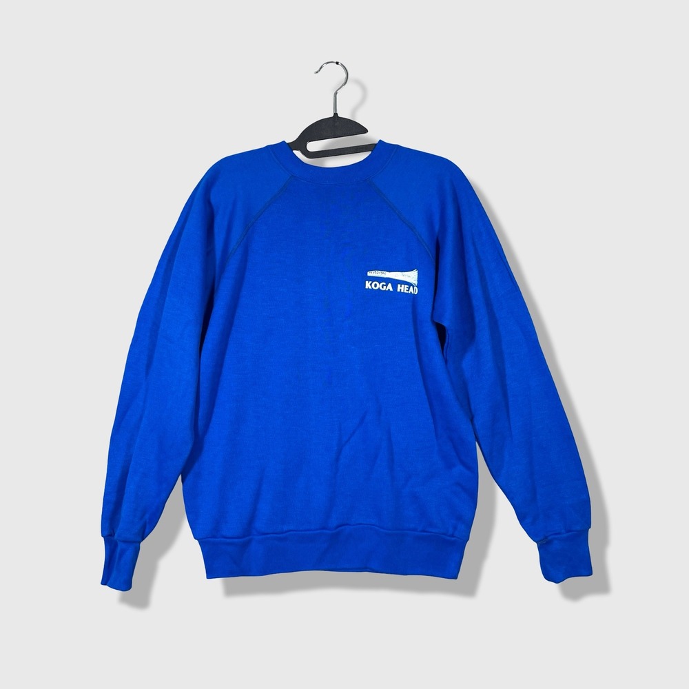 Koga Head California Fishing Lures Sweatshirt Mens L Blue Vintage 80s Gorpcore